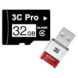 3C Pro 32GB 32G Class 4 C4 microSD microSDHC SDHC Card with SD Adapter and  ....