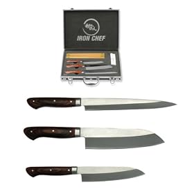 Iron Chef 3 Piece Cutlery Set w traveling case - Home and Garden  by Trademark Poker