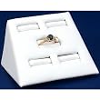 White Leather 5 Slot Ring Jewelry Showcase Display Stand