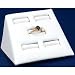 White Leather 5 Slot Ring Jewelry Showcase Display Stand