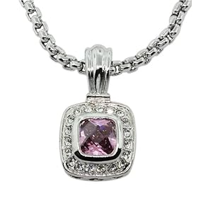 Pink Cubic Zurconia Designer Pendant Necklace Fashion Jewelry