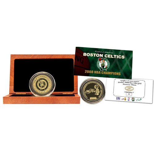 Boston Celtics 24KT Pure Gold 2008 NBA Champions Coin Boston Celtics 24KT Pure Gold 2008 NBA Champions Coin