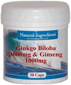 Ginkgo Biloba 3000mg and Ginseng 1000mg 30 Tablets 