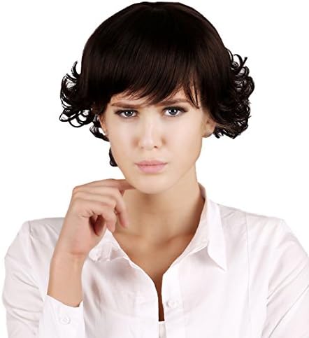 Women's Short Curly Synthetic Daily Hair Wig + Wig Cap + Hair Clip