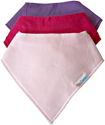 Baby Bluebird Soft Bandana Drool Bibs, 3-Pack Larger Size, Purple and Pinks Gift Set
