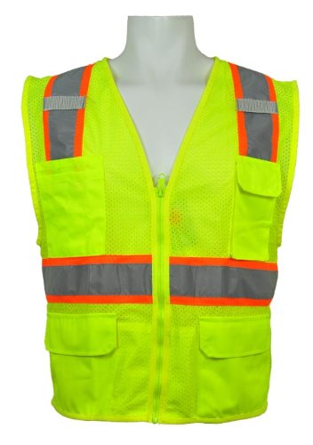 ML Kishigo 1195 Ultra-Cool Polyester Mesh Multi-Pocket Vest, Large, Lime On Sale