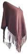 Handmade Lightweight Poncho in Rich Chocolate (Hand-crocheted Border/SMALL AND MEDIUM) Handmade Lightweight Poncho in Rich Chocolate (Hand-crocheted Border/SMALL AND MEDIUM)