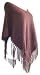 Handmade Lightweight Poncho in Rich Chocolate (Hand-crocheted Border/medium)