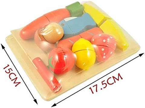 Educational Cutting Fruit and Vegetable Set Wooden Play Food Kitchen Toys