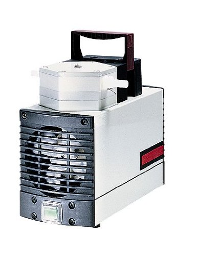 Portable diaphragm vacuum/pressure pump with solid PTFE head, 0.35 CFM, 29.68 Hg, 115 VAC
