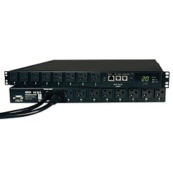 Tripp Lite PDUMH20ATNET Power Distribution Unit Metered PDU 1U 16 Outlets 20 Amp Web Card Auto Transfer Switching