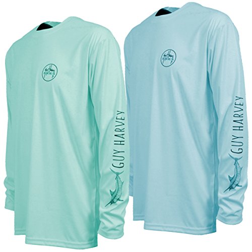 Guy Harvey Long Sleeve Marlin Sketch Performance Crew
