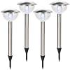 Oxid7 - 4er Set Solar Gartenlampe, Gartenleuchte, Solarlampe, Solarleuchte, Aussenleuchte 50cm aus Edelstahl mit Erdspie� - 4 St�ck -
