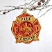 Christopher Radko THE BRAVEST SHIELD Firefighter Glass Ornament