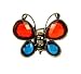 Hair Clip - H100 - Small Butterfly ~ Blue and Red