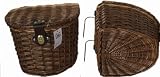 WICKER BIKE BASKET WITH LID & HANDLEBAR MOUNTS