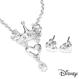 Disney Crystal Heart Women Jewelry Set. Length 7.5 in. Total Item weight 1.3 g.