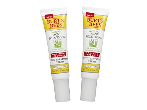 Burt's Bees Natural Acne Solutions Maximum Strength Spot Treatment Cream, 0.5 Ounces (Pack of 2)