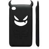 【格安保証】iPod Touch 4　Silicone Case（Black )　新登場iPod Touch 4　 悪魔　シリコンケース ブラック（全8色）　液晶保護フィルム　USB充電ケーブル付(363-2)