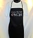 Classic Black Apron - " Simply the Best Mom "- Rhinestone on Poly Cotton Blend Two Pocket Apron