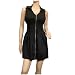 Plus size Zipper Front Mini Dress Black - 3X