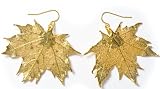 41yAXOgFqHL. SL160  Real Maple Lace Leaf Dangle Earrings   Gold