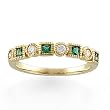 14K Yellow Gold Emerald and Diamond Anniversary Band