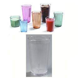 Carlisle 12 oz Crystalon Stack All Ribbed Texture Break-Resistant SAN Dishwasher Safe Tumbler / Color: Clear / Quantity: One Dozen (12)