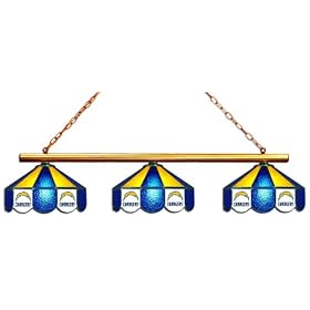 Imperial San Diego Chargers Licensed Three Shade Stained Glass Billiard Table Lamp
