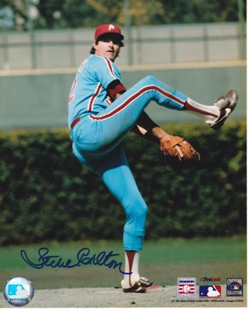 Steve Carlton Autographed Philadelphia Phillies 8x10 Photo - Hall of Famer