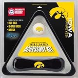 Iowa Hawkeyes Billiard Accessories Kit - includes Triangle Rack, Cue Ball and Brush