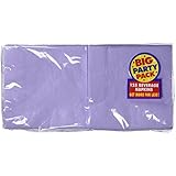 Amscan Big Party Pack 125 Count Beverage Napkins, Lavender
