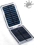Leather Flip-Open Solar Charger. A solar charger for cell phones. 0.77 watt solar panel,1000 mAh rechargable batteries.