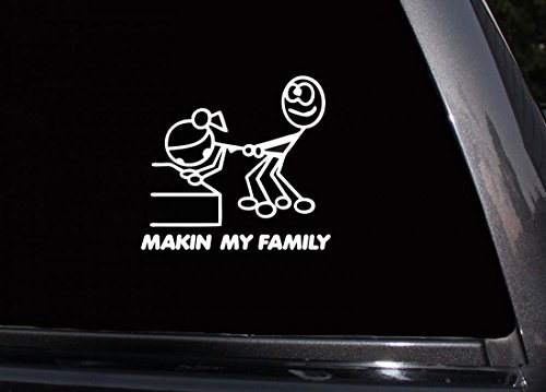 Making My Stick Figure Family Funny Car Stickers for Truck Van Window Decal
