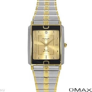 Omax Quartz WaterProof Men Watches Two Tone Gold N Silver Stainless Steel Band Yellow Dial