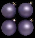 Set of 4 Matte Lilac Glass Ball Christmas Ornaments 3.25