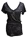 YogaColors Black Star Burnout Deep V Neck