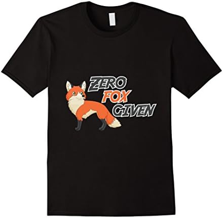 Men's Zero Fox Given Tee Shirt Funny DGAF Cute Furry Animal Foxy 2XL Black