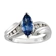 14K White Gold Aquamarine and Diamond Ring