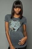 Obey The Esmerelda Burnout Tee in Dusty Navy,T-shirts for Women