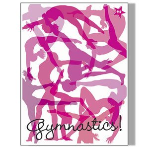 Pink Gymnastics Action Poster