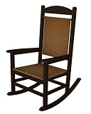 Recycled Outdoor Patio Rocking Chair - Chocolate Brown with Tigerwood Weave