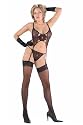 2 PC. Mesh cami garter set with spider web prints, and matching G-string.