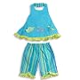 Picture Me - Infant Girls Halter Capri Set, Turquoise, Yellow