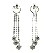 Sterling Silver Triple Heart Dangling Drop Earrings