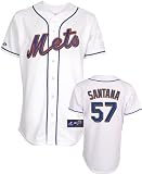MLB Johan Santana New York Mets Youth Short Sleeve 6 Button Synthetic Replica Jersey (White, Large)