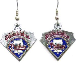 Philadelphia Phillies Dangle Earrings - MLB Baseball Fan Shop Sports Team Merchandise