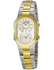 Philip Stein Womens 1TG-MWG-SSTG Signature Two-Tone Gold Plated Two-Tone Gold Bracelet Watch