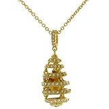 Silver 24k Gold Plated Russian Egg Pendant Adorned of Swarovski CZ Diamond Crystals Necklace Bucasi