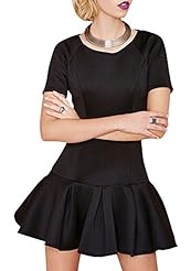 Full Length Scoop Neck Short Sleeves Polyester Summer Jumpsuit 